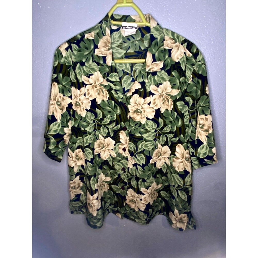 Bonworth womans floral all over print button down sz Large ~ Lovely shirt